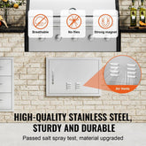 BBQ Access Door, 24W x 17H Inch Single Outdoor Kitchen Door, Stainless Steel Flush Mount Door, Wall Vertical Door with Handle and vents, for BBQ Island, Grilling Station, Outside Cabinet
